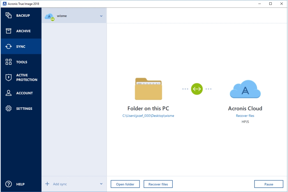 acronis true image 2018 sync two drives